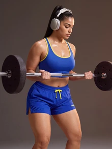Powerista Women's Plus Size Front Closure High Impact Sports Bra - Blue - View 6