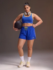 Powerista Women's Plus Size Front Closure High Impact Sports Bra - Blue - View 7