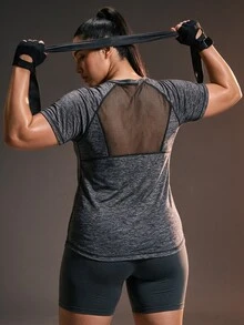 Powerista Women's Plus Size Fitted Short Sleeve Sports T-Shirt - Black - View 1