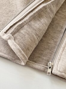 EgrlEra Jaket Wanita Musim Gugur Terbaru Warna Oatmeal dengan Saturasi Rendah yang Menawan, Serbaguna untuk Sehari-hari, Desain Kancing Ganda, Modis, Mewah, Lembut, dan Elegan - Grey - View 8