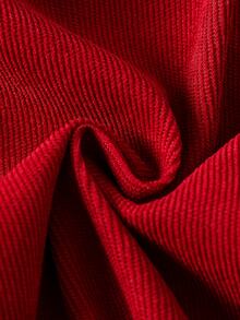 SHEIN Elladie kids 1件女童韓式甜美可愛公主刺繡蕾絲雙層彼得潘領長袖荷葉袖口紋理布料不對稱下擺洋裝，適合派對、生日禮物、度假、旅行，四季皆宜 - 紅色 - 查看 7