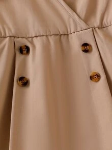 Elladie kids Conjunto de 2 piezas para niñas jóvenes, blusa de manga larga con cuello de encaje y lazo lindo y vestido pichi plisado, atuendo preppy infantil para otoño/invierno, cumpleaños, blanco - Caqui - Ver 4