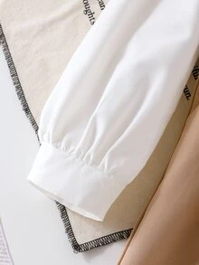 Elladie kids Conjunto de 2 piezas para niñas jóvenes, blusa de manga larga con cuello de encaje y lazo lindo y vestido pichi plisado, atuendo preppy infantil para otoño/invierno, cumpleaños, blanco - Caqui - Ver 6