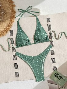 Swim Basics Women's Two Pieces Polka Dot Print Bikini Set, Casual Vacation Style - Multicolor - View 4