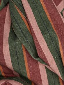 Nöista Multicolor Striped Wide-Leg Pants With Pockets. Fall, Winter, Autumn, Casual, College, University, Office, Cozy Everyday Look, Denim, Print, Comfy.. - Clay Red - View 12