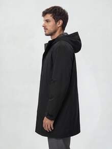 TekDrob WaterProof & WindProof Parka With Hoodie And Adjustable Details - Black - View 4