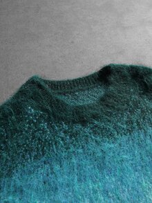 ROMWE MEN Men Ombre Colorblock Fluffy Knit Sweater, Crew Neck Long Sleeve Casual Pullover - Multicolor - View 3