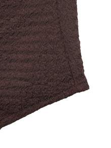 Celisse Women French Style Coffee Brown Matching Set, Elegant Asymmetrical Shawl Long Sleeve Winter Outfit For Christmas Halloween New Year Party And Commute - Coffee Brown - View 6