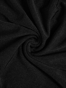 BamGleam Women's Autumn/Winter Solid Black Elegant Sexy Party Mesh Long Sleeve Slit Fitted Mermaid Dress - Black - View 6