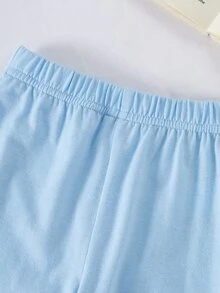 Spring Autumn Winter Newborn Home Wear Blue Simple Cute Peter Pan Collar Cardigan Long Sleeve Top With Footed Pants Set, Soft And Comfortable, The Best Gift For Newborns - Blue - View 4