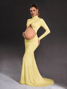 Cheriluna Maternity 孕妇写真服装 - 黃色 - 查看 1