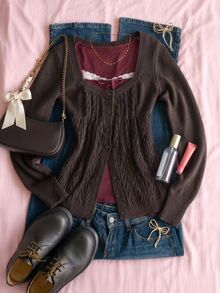 IslaSuriya Women's Cable Knit Long Sleeve Single-Breasted Casual Cardigan - Coffee Brown - View 4