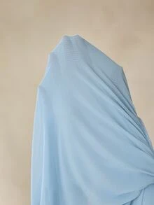 Cheriluna Maternity Maternity Photoshoot Dress With Double-Layer Mesh Design, Fitted Waist And Flowy Hem Baby Blue Summer Maternity Elegant - Blue - View 7