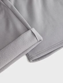 SWAVVY Men's Spring/Autumn/Summer Casual Loose Long Pants Standard Size Embroidered Black Snow Wash - Light Grey - View 6