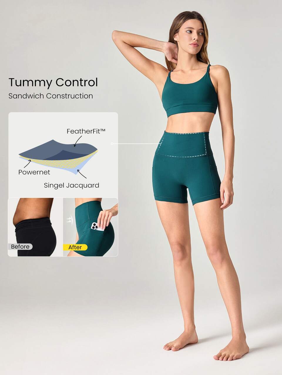 4.3" FeatherFit™ Pocket Anti-Slip Bike Shorts
