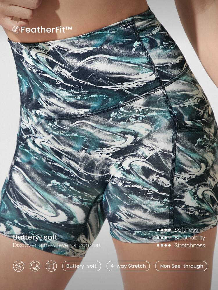 GLOWMODE 4.3" FeatherFit™ Anti-Slip Pocket Bike Shorts Non Front Seam Low Impact Cycling Running Gym Workout Summer - Multicolor - View 6