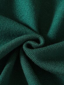 SHEIN 女童 2 件套針織套裝，花卉重工刺繡圓領套頭毛衣與裙子，柔軟深綠色甜美優雅田園風簡約休閒穿搭，適合秋冬旅行、外出、派對、戶外玩耍、野餐 - 綠色 - 查看 5