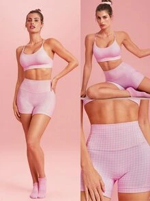 GLOWMODE 4.3" FeatherFit™ Anti-Slip Pocket Bike Shorts Non Front Seam Low Impact Cycling Running Gym Workout Summer - Bubblegum Pink - View 8