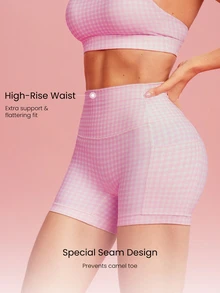 GLOWMODE 4.3" FeatherFit™ Anti-Slip Pocket Bike Shorts Non Front Seam Low Impact Cycling Running Gym Workout Summer - Bubblegum Pink - View 4