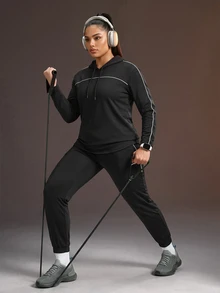 Powerista Women's Plus Size Loose Backless Sports Sweatshirt - Black - View 6