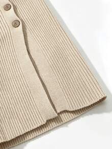 SHEIN Women's Solid Color Casual Everyday Summer Knit Dress - Khaki - View 6