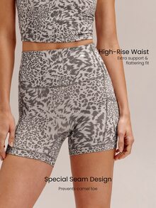 GLOWMODE 4.3" FeatherFit™ Anti-Slip Pocket Bike Shorts Non Front Seam Low Impact Cycling Running Gym Workout Summer - Grey - View 3