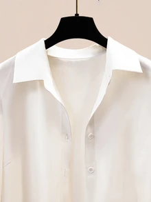 GlowEve 女士纯色简约长袖上衣和吊带裙两件套 - 藏蓝色 - 查看 3