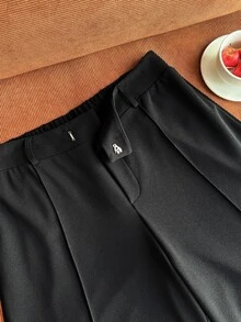 Comfortcana Plus Size Women's Casual Hook-And-Eye Waist Trousers, Comfortable 9/10 Length Pants Fall - Black - View 3