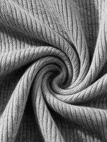 Omancia Elegant Basic Round Neck Lace Trim Patchwork Design Women's Sweater Office Grey Autumn - Grey - View 7