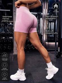 Solea Cove Women's Minimalist Gradient Color Sports Shorts For Fitness - Multicolor - View 7