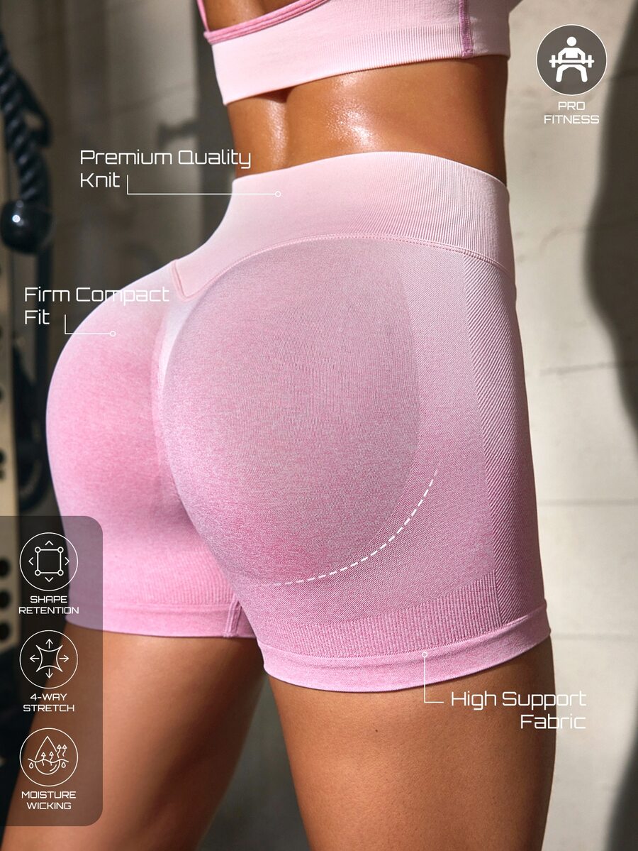 Solea Cove Women's Minimalist Gradient Color Sports Shorts For Fitness - Multicolor - View 1