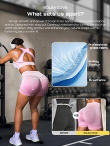 Solea Cove Women's Minimalist Gradient Color Sports Shorts For Fitness - Multicolor - View 6