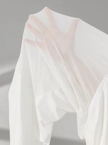 Cheriluna Maternity Elegant Maternity Dress With Long Sleeves, Atmospheric Maternity Gown For Photoshoot - Apricot - View 8