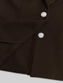 SHEIN Women's Autumn/Winter Blazer Jacket Versatile Fashion Cardigan Top Suitable For Professional Commute And Other Occasions - Coffee Brown - View 7