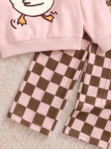 Setelan Anak Perempuan: Kaos Lengan Panjang Kerah Bulat Warna Polos dan Celana Kasual, Gaya yang Cocok untuk Pakaian Sehari-hari Musim Gugur/Musim Dingin, Olahraga, Natal - MultiWarna - View 7
