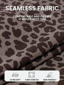 Slayform Leopard Print Seamless Fitted Sports Set - Brown - View 8