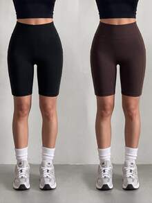 Velisys Velisys With My Calm Women's Solid-Color Multi-Piece Casual Sports Shorts. - Multicolor - View 3