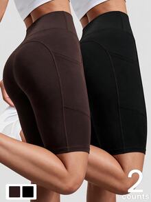 Velisys Velisys With My Calm Women's Solid-Color Multi-Piece Casual Sports Shorts. - Multicolor - View 5