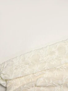 SHEIN Kids Tween Girls Ivory Lace Ruched Shoulder Elegant Sleeveless Long Dress,Double-Sided Party Dress - Apricot - View 4