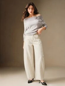 Anewsta Essential Women's Casual Everyday Pockets Button Jeans - White - View 5