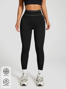 Easithlete Easithlete Women's Colorblock Slim Fit Yoga, Fitness Seamless Leggings - Black - View 3