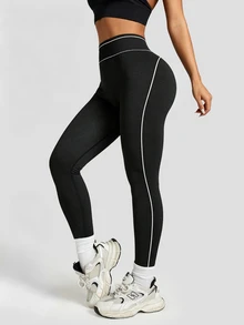 Easithlete Easithlete Women's Colorblock Slim Fit Yoga, Fitness Seamless Leggings - Black - View 7