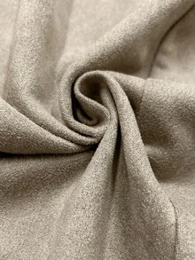 GlowEve CURVE Women's Plus Size Spring/Autumn Unlined Solid Gray Suede Fabric Fashion Design Jacket With Pockets And Zipper, Long Sleeve, Suitable For Commuting And Daily Wear - Brown - View 5