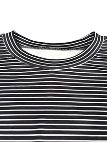 Trelyra Women's Striped Casual Daily Summer Dress - Black and White - View 5