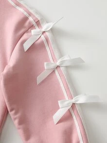 THE HAPPY LOOK 2pcs/Set Young Girl Ruffle Trim Crew Neck Long Sleeve Sweatshirt And Elastic Waist Pants Set - Multicolor - View 4