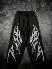Sport MetroGents 男士哥德風印花抽繩腰寬鬆運動長褲，健身房適用 - 彩色 - 查看 5