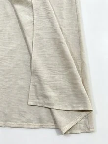 Franclia 女款優雅無袖垂領收腰洋裝，淺米色夏季休閒優雅通勤裙，適合茶會、海灘度假 - 卡其色 - 查看 3