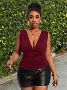 Slaydiva Spring/Summer New Elegant Party & Elegant Date Night & Evening Gala & Elegant Commute - Burgundy - View 3