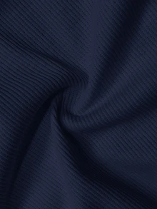 Slaydiva Kaos Lengan Panjang Slim Fit Putih Ukuran Plus Kasual Serbaguna dengan Leher U Dalam - Musim Gugur - Navy Blue - View 5