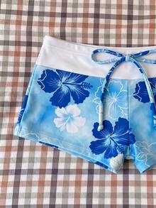 Elavelle Women's High Waist Bowknot Printed Bikini Bottom, Spring/Summer - Multicolor - View 4